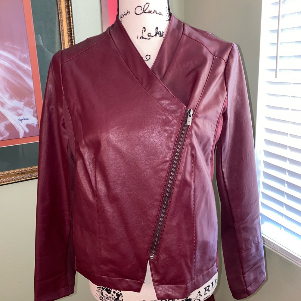 BNWOT G Vegan Leather Light Moto-Jacket - Picture 2 of 10